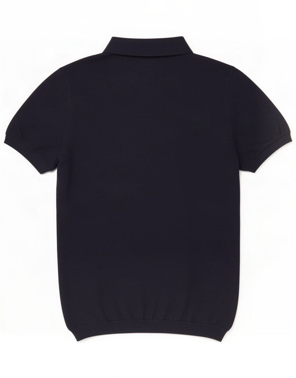 Farah Mens Short Sleeve Polo Neck Jumper Sweater Medium Navy Blue Polyamide