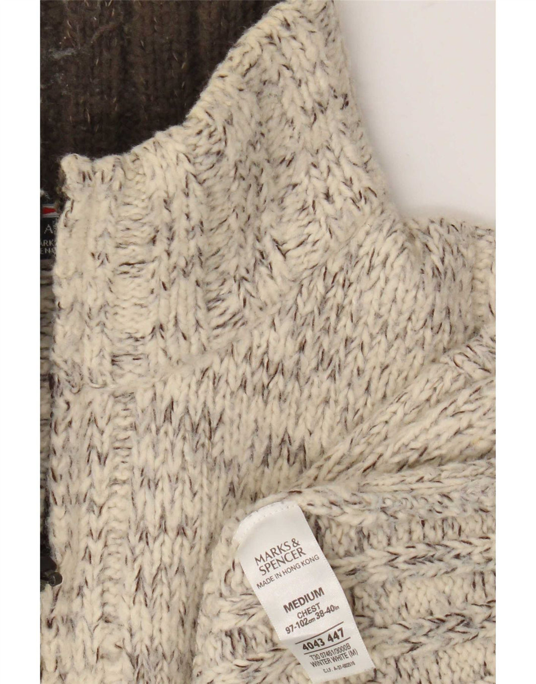 Marks & Spencer Mens Blue Harbour Zip Neck Jumper Sweater Medium White