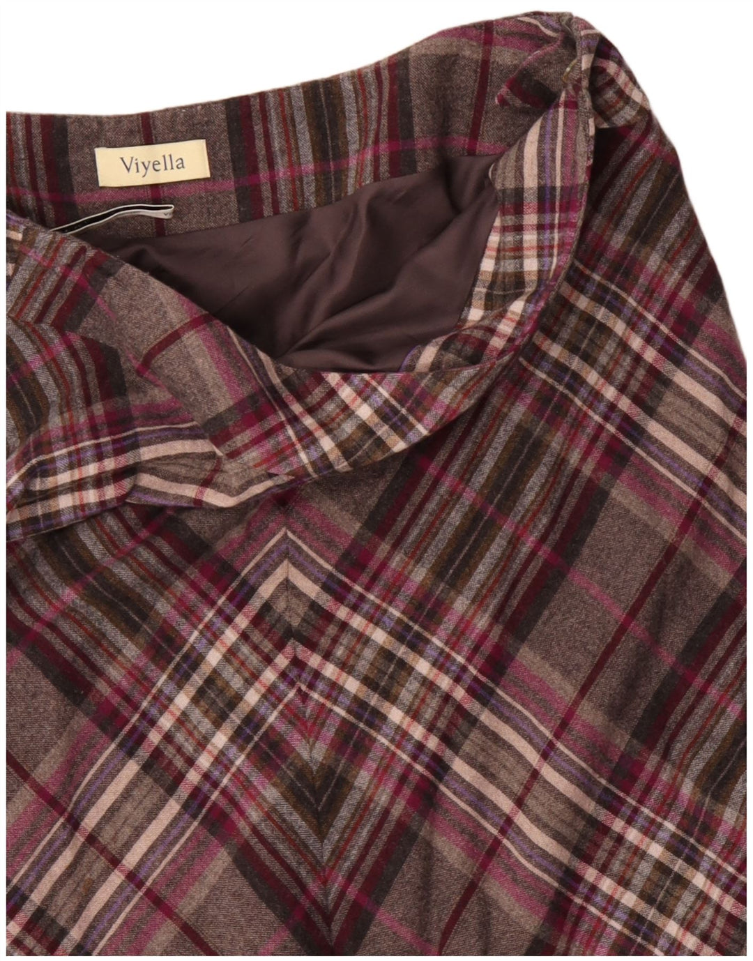 VIYELLA Womens A-Line Skirt UK 16 Large W36  Grey Check Wool