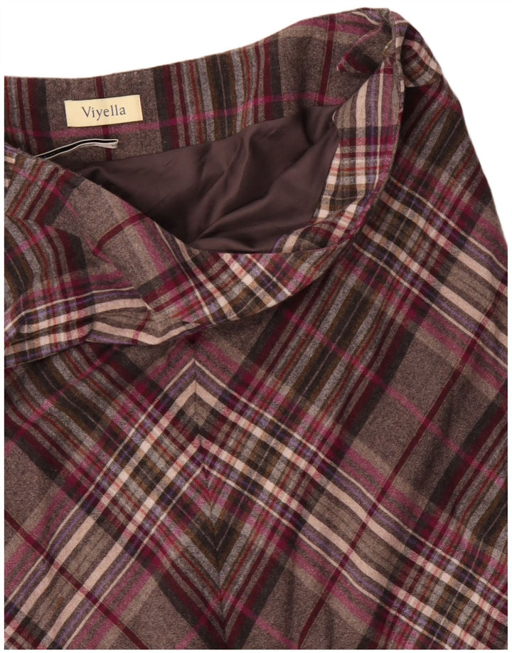 VIYELLA Womens A-Line Skirt UK 16 Large W36  Grey Check Wool