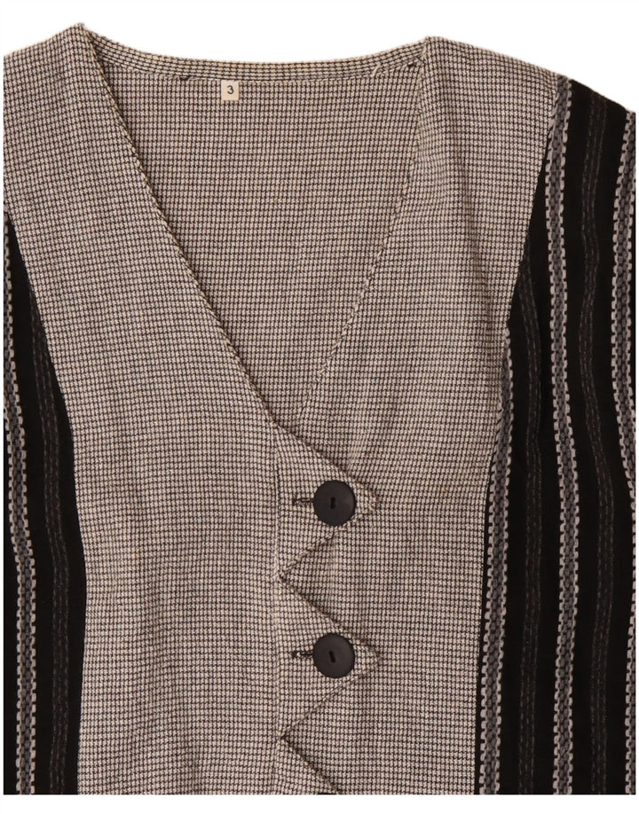 Vintage Womens Oversized Blazer Jacket UK 16 Large Grey Colourblock