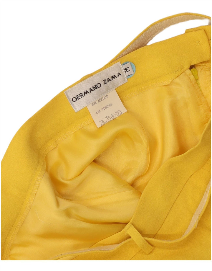 Germano Zama Womens A-Line Skirt Medium W28 Yellow Acetate