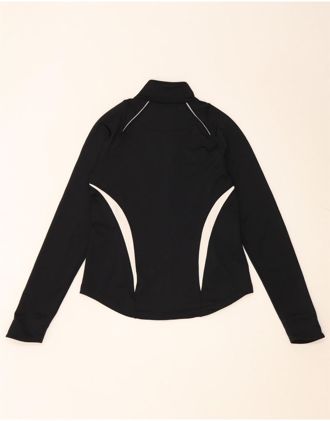 Nike Womens Tracksuit Top Jacket UK 10 Small Black Colourblock Polyester