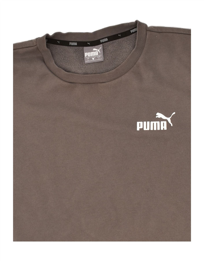 PUMA Mens Graphic Sweatshirt Jumper Large Grey Cotton | Vintage Puma | Thrift | Second-Hand Puma | Used Clothing | Messina Hembry 