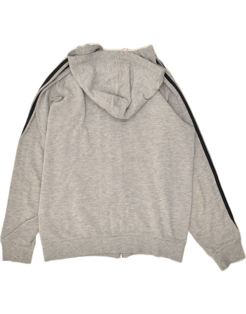 ADIDAS Boys Zip Hoodie Sweater 13-14 Years Grey Flecked Cotton | Vintage Adidas | Thrift | Second-Hand Adidas | Used Clothing | Messina Hembry 