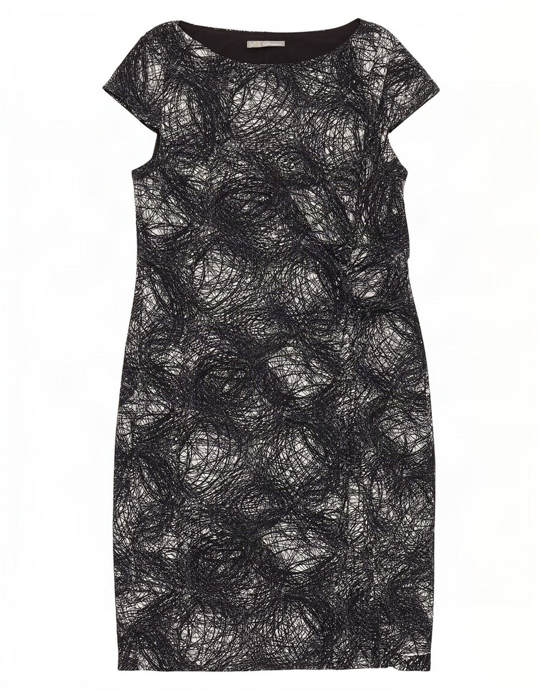 Marks & Spencer Womens Abstract Pattern Sheath Dress UK 20 2XL Black