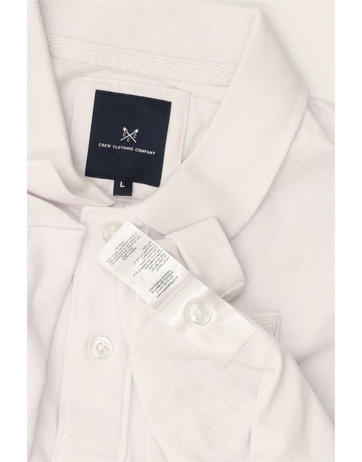 Crew Clothing Mens Polo Shirt Large White Cotton