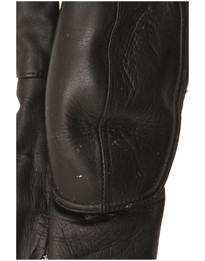 Vintage Mens Leather Biker Trousers W34 L30 Black Colourblock