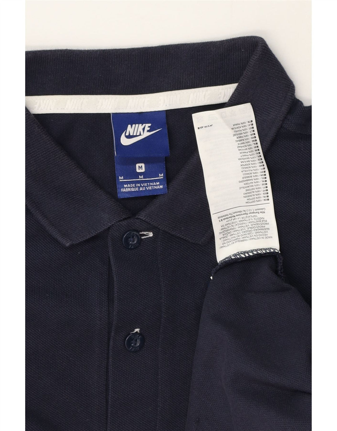 Nike Mens Polo Shirt Medium Navy Blue Cotton