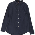 MICHAEL KORS Mens Classic Fit Shirt Medium Navy Blue Cotton