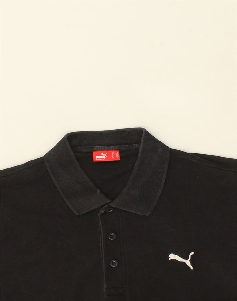 PUMA Mens Polo Shirt Large Black Cotton | Vintage Puma | Thrift | Second-Hand Puma | Used Clothing | Messina Hembry 