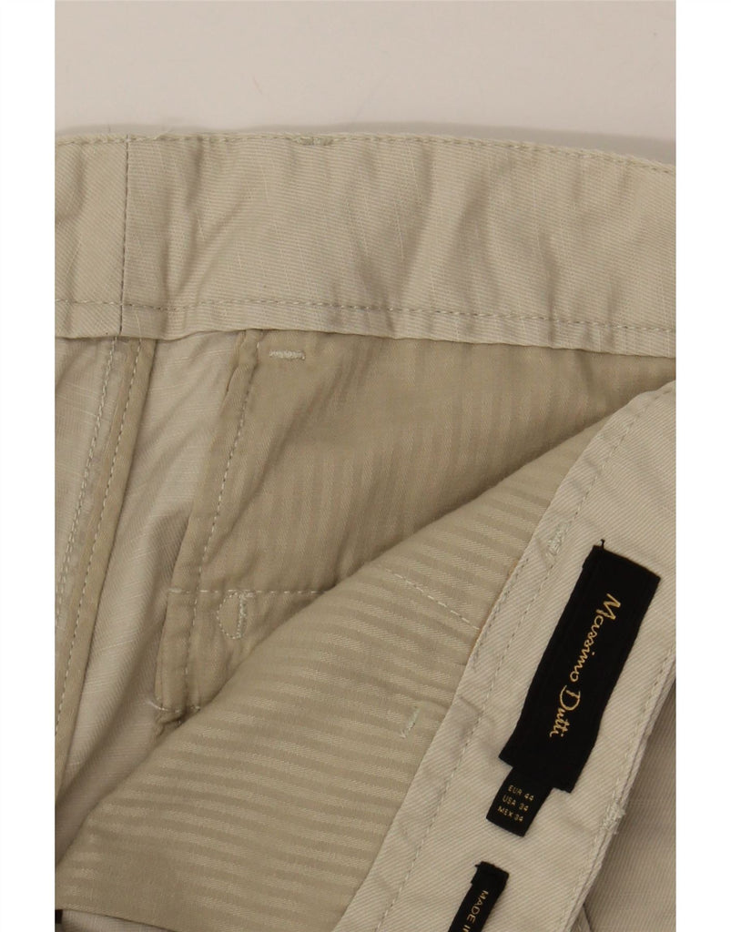 MASSIMO DUTTI Mens Straight Chino Trousers EU 44 Large W36 L28 Beige Vintage Massimo Dutti and Second-Hand Massimo Dutti from Messina Hembry 
