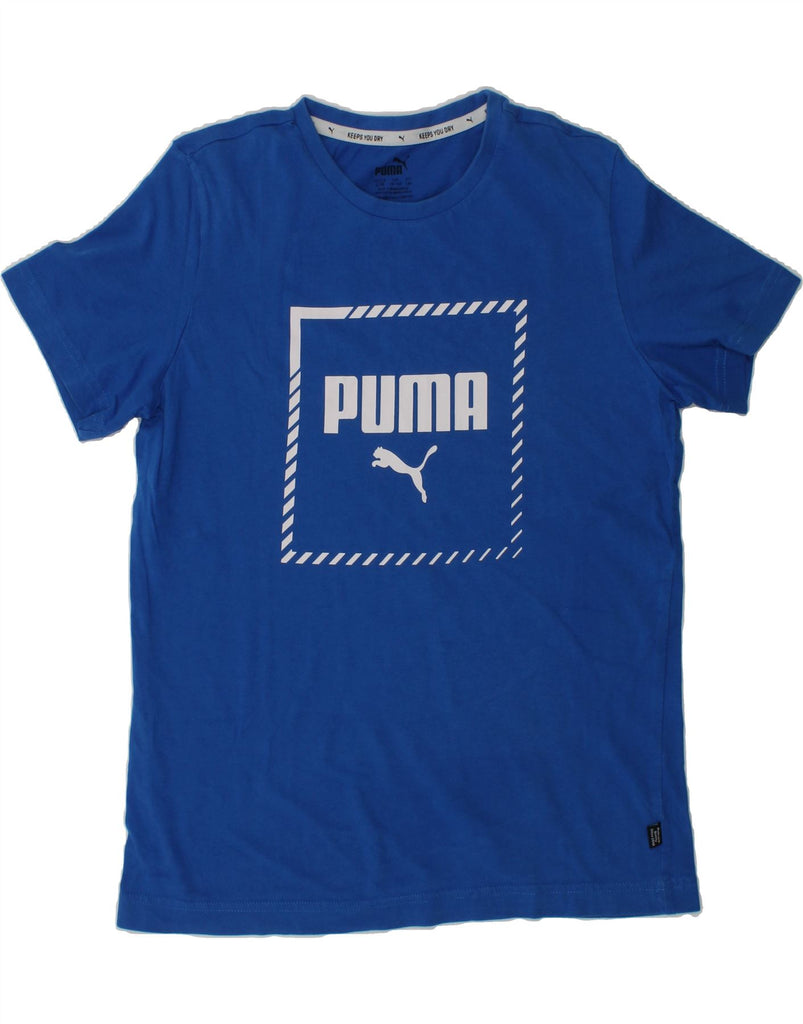 PUMA Boys Graphic T-Shirt Top 13-14 Years Blue Cotton | Vintage Puma | Thrift | Second-Hand Puma | Used Clothing | Messina Hembry 