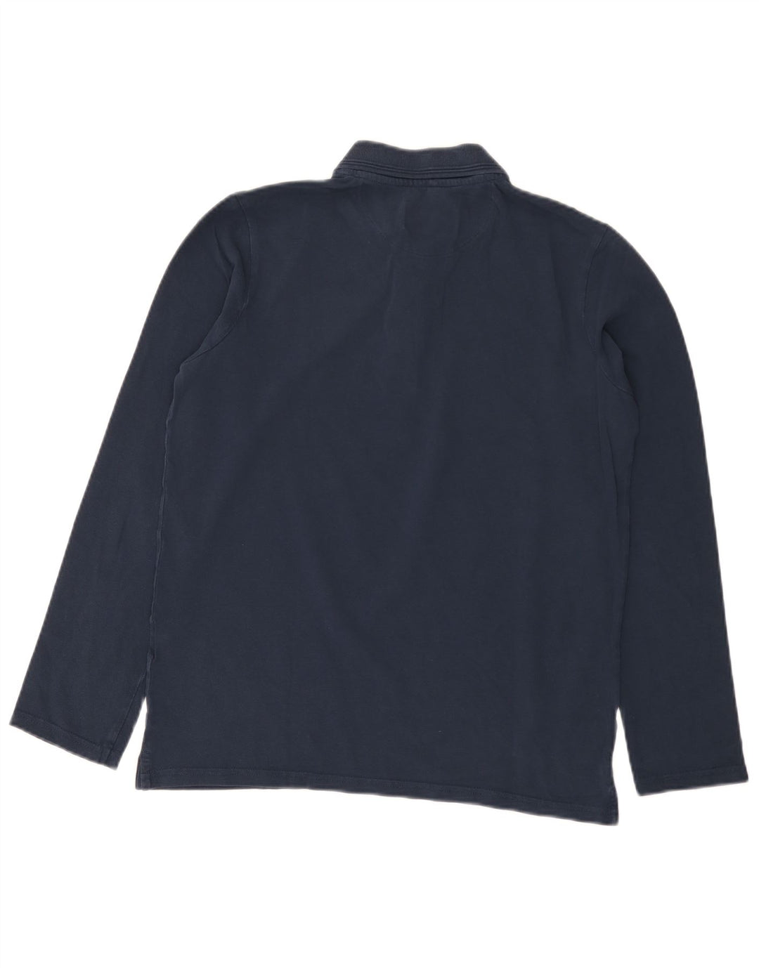 Carrera Mens Long Sleeve Regular Polo Shirt Medium Navy Blue Cotton