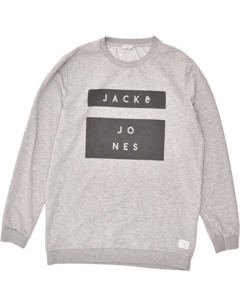 JACK & JONES Mens Graphic Sweatshirt Jumper XL Grey Cotton | Vintage Jack & Jones | Thrift | Second-Hand Jack & Jones | Used Clothing | Messina Hembry 