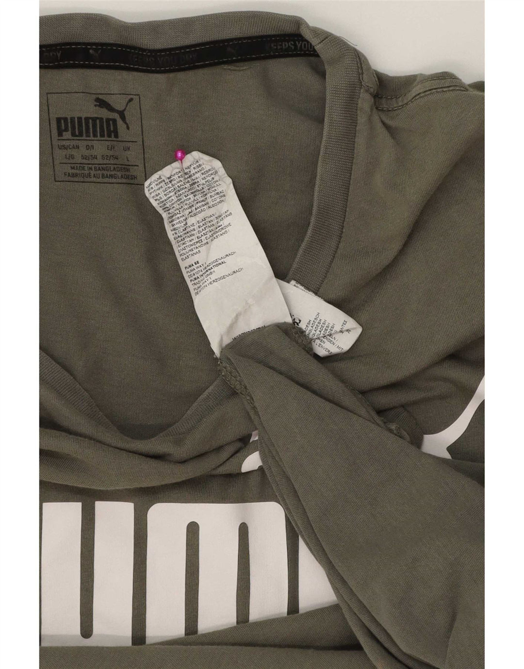 Puma Mens Graphic T-Shirt Top Large Green Cotton