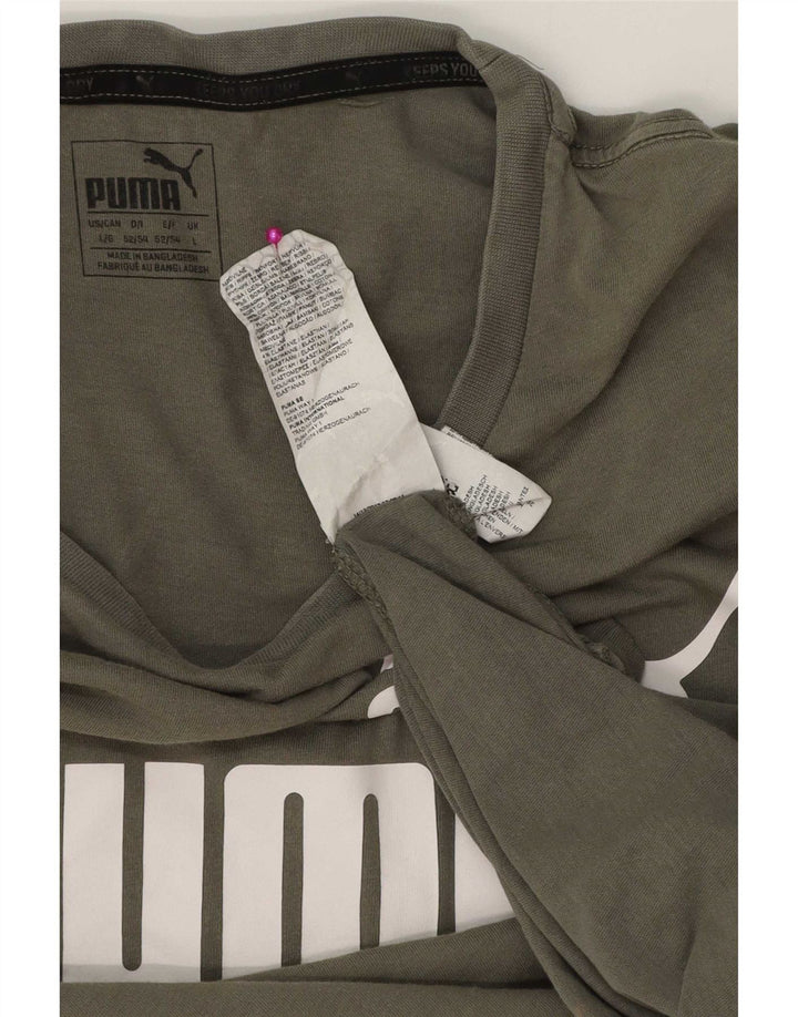 Puma Mens Graphic T-Shirt Top Large Green Cotton