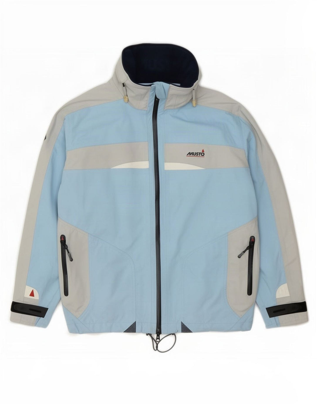 Musto Womens Graphic Rain Jacket UK 14 Large Blue Colourblock Nylon