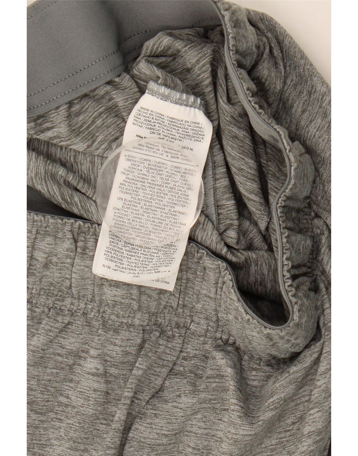 NIKE Womens Dri Fit Sport Shorts UK 14 Large  Grey Flecked Polyester