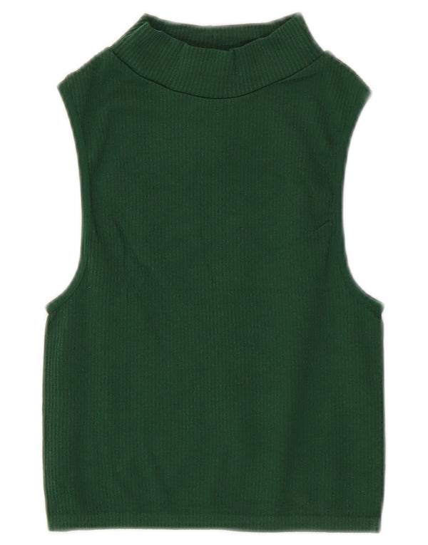 Zara Womens Crop Vest Top UK 4 XS Green