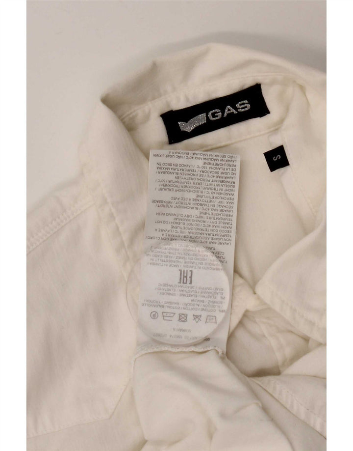 Gas Womens Shirt UK 10 Small White Cotton