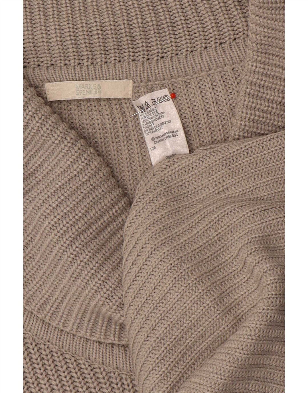 Marks & Spencer Womens Long Sleeve Roll Neck Jumper Dress UK 12 Medium Grey