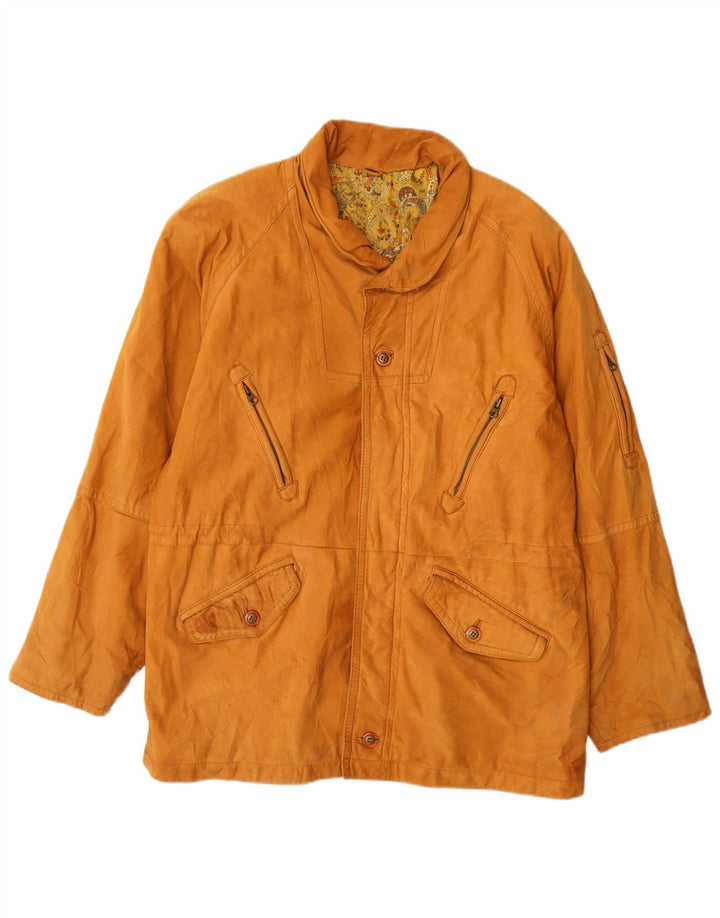 LEONARDO Mens Suede Jacket IT 50 Large Beige