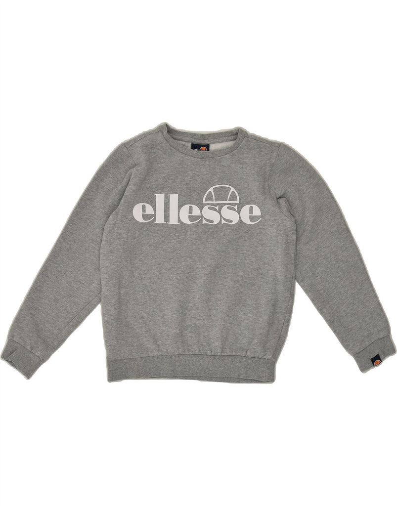 ELLESSE Boys Graphic Sweatshirt Jumper 12-13 Years Grey Cotton | Vintage Ellesse | Thrift | Second-Hand Ellesse | Used Clothing | Messina Hembry 