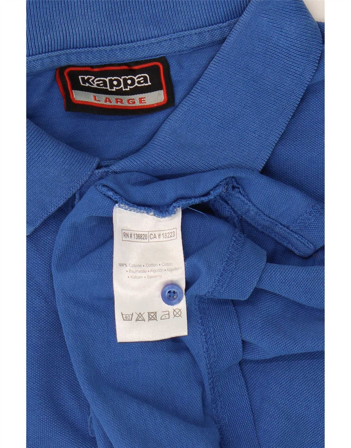 Kappa Mens Polo Shirt Large Blue Cotton
