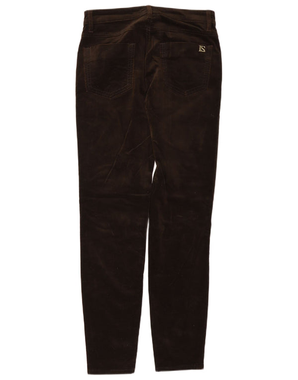 Luisa Spagnoli Womens Velvet Slim Casual Trousers IT 40 Small W27 L29 Brown