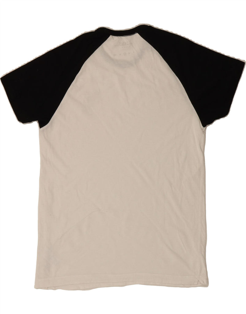 FCUK Womens T-Shirt Top UK 14 Large White Colourblock Cotton Vintage Fcuk and Second-Hand Fcuk from Messina Hembry 