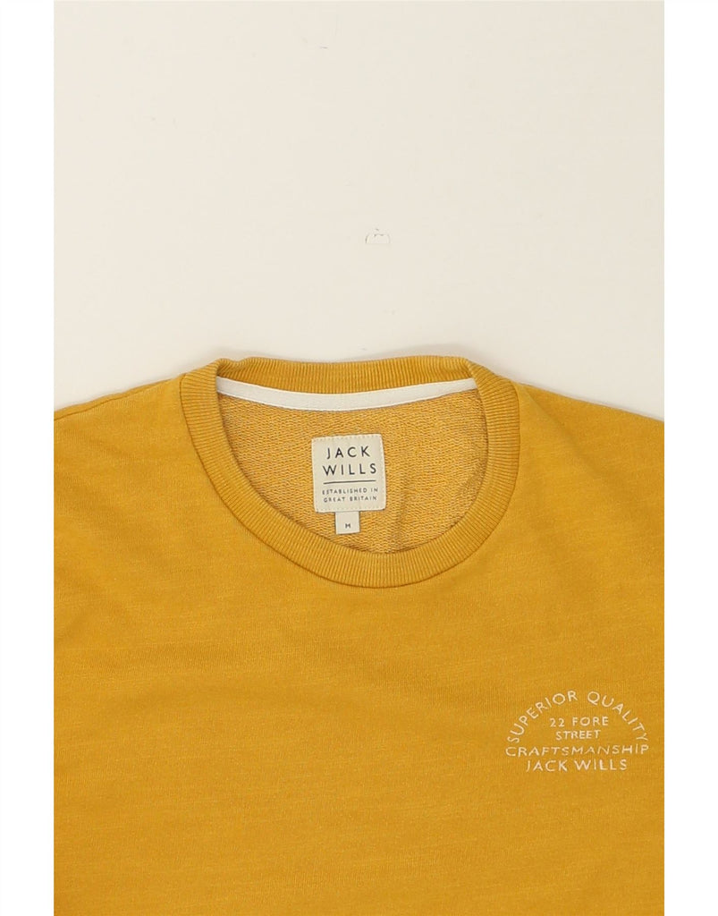 JACK WILLS Mens Sweatshirt Jumper Medium Yellow Cotton | Vintage Jack Wills | Thrift | Second-Hand Jack Wills | Used Clothing | Messina Hembry 