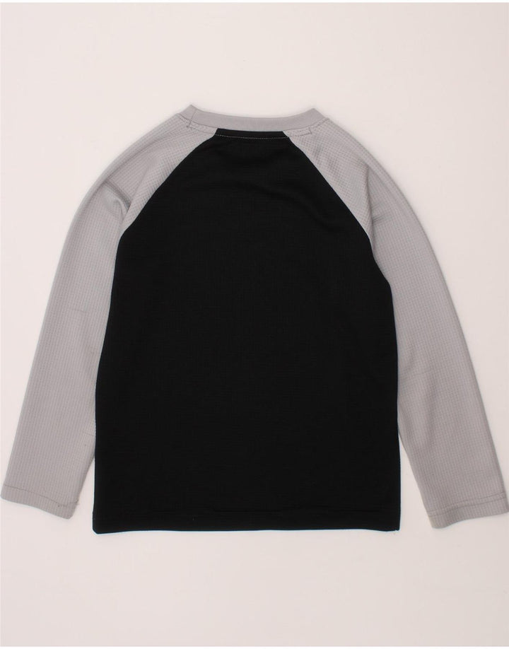 NIKE Boys Dri Fit Graphic Top Long Sleeve 4-5 Years Black Colourblock Vintage Nike and Second-Hand Nike from Messina Hembry 