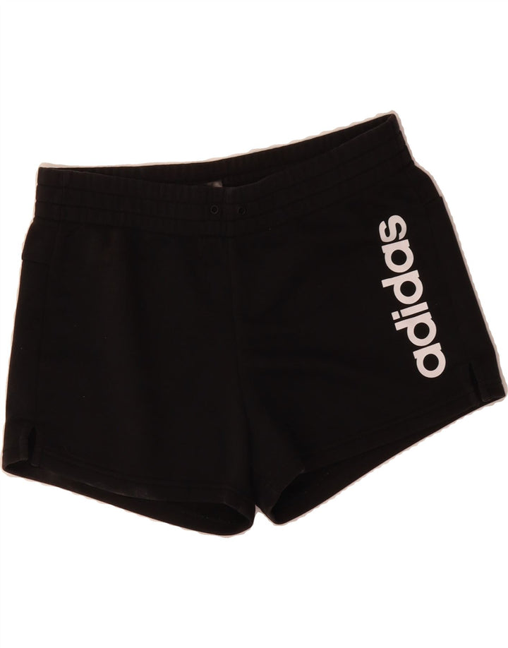 ADIDAS Womens Graphic Sport Shorts UK 12/14 Medium  Black Vintage Adidas and Second-Hand Adidas from Messina Hembry 