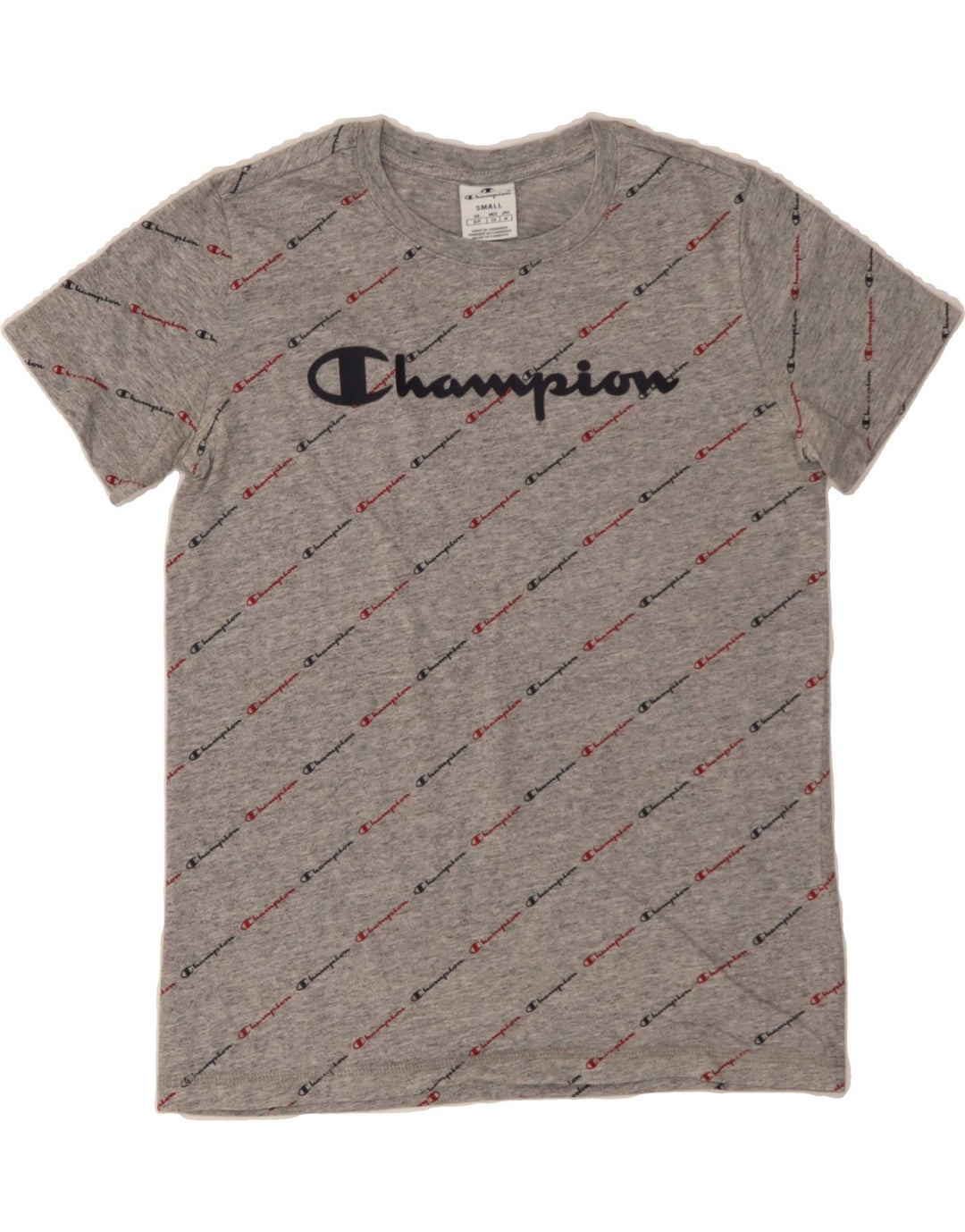 CHAMPION Womens Graphic T-Shirt Top UK 10 Small Grey Vintage Champion and Second-Hand Champion from Messina Hembry 