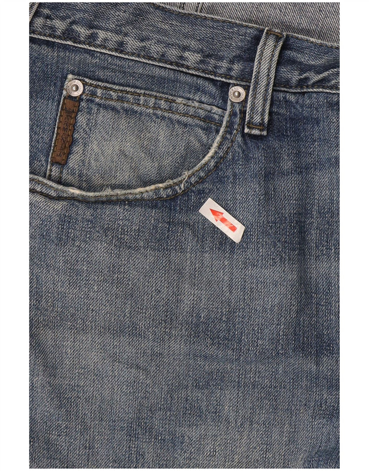 Armani Mens Straight Jeans W36 L34 Blue Cotton