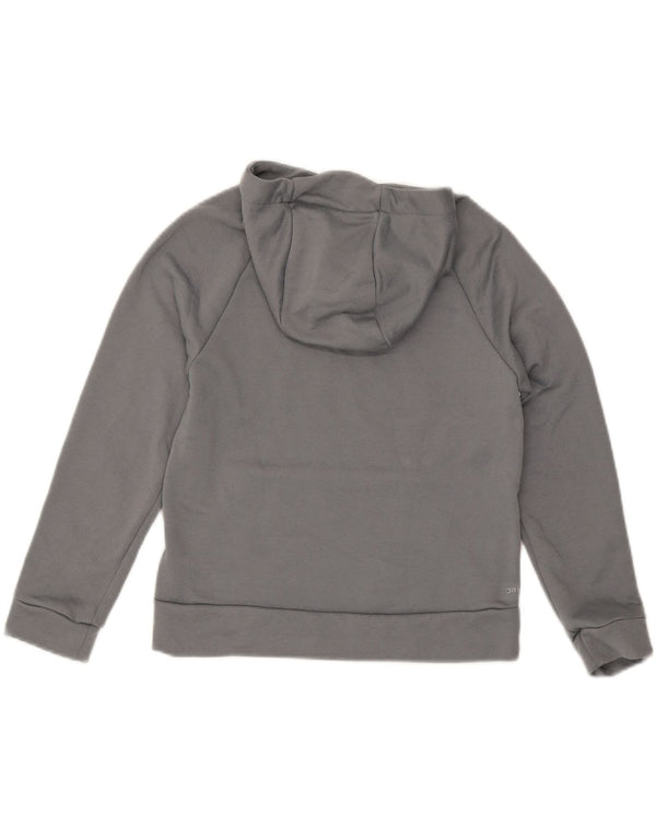 Nike Boys Dri Fit Graphic Hoodie Jumper 10-11 Years Medium Grey Colourblock