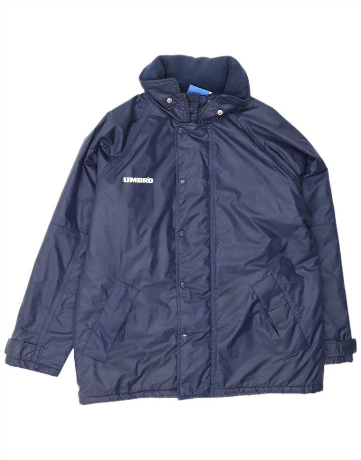 UMBRO Mens Windbreaker Jacket UK 38 Medium Navy Blue Polyamide