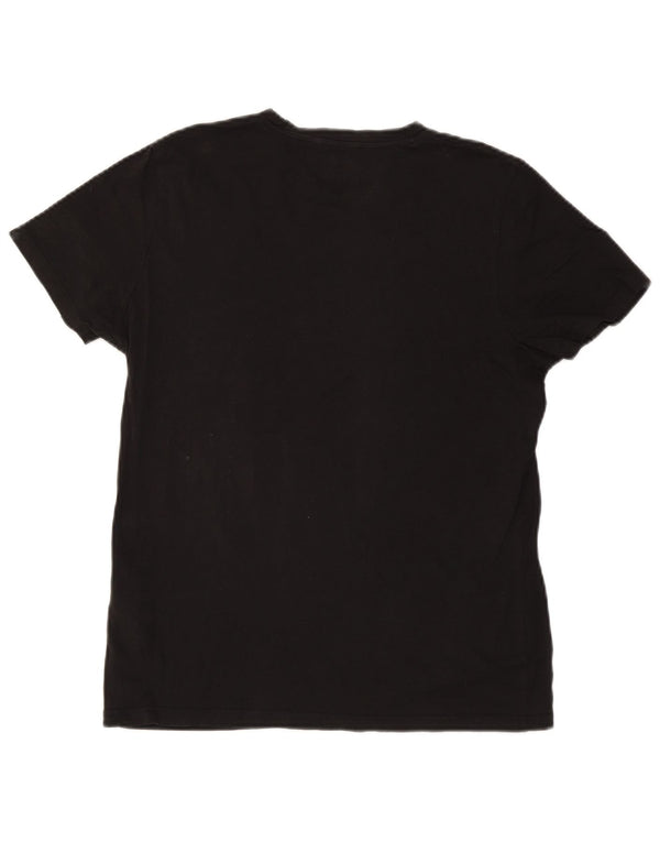 Jack & Jones Mens T-Shirt Top Medium Black Cotton