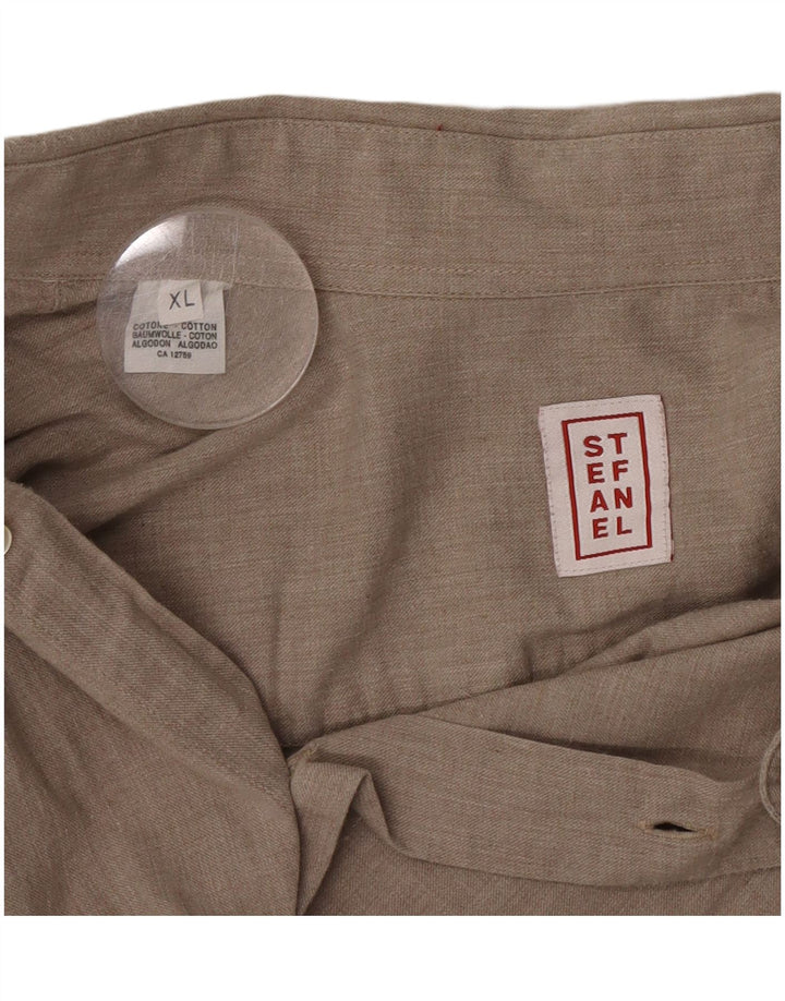 Stefanel Mens Shirt XL Beige Cotton