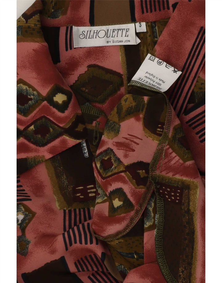 Silhouette Womens Shirt Blouse UK 16 Large Multicoloured Geometric