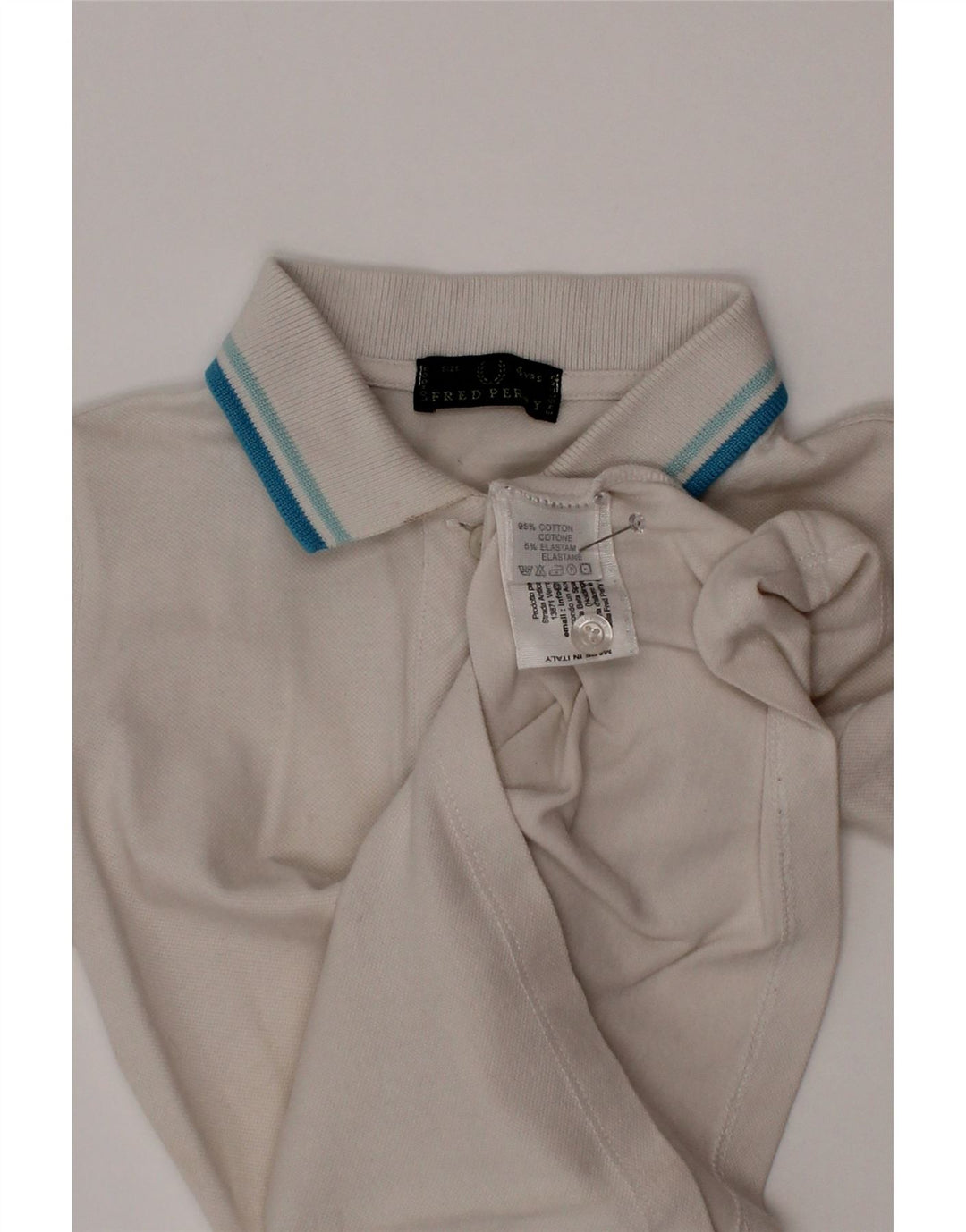 Fred Perry Boys Polo Shirt 3-4 Years Off White Cotton