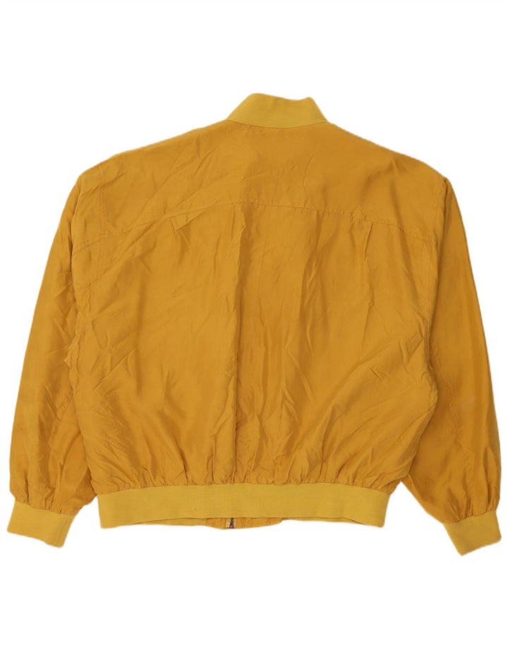 Jockey Mens Bomber Jacket UK 40 Large Yellow Silk