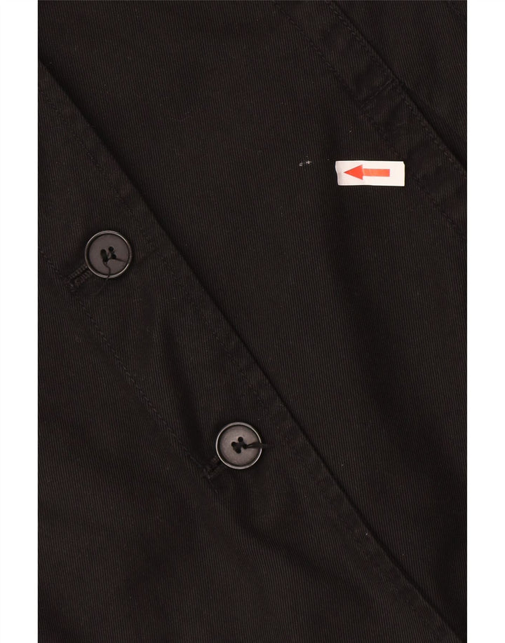 Massimo Dutti Womens Utility Jacket UK 16 Large Black Cotton