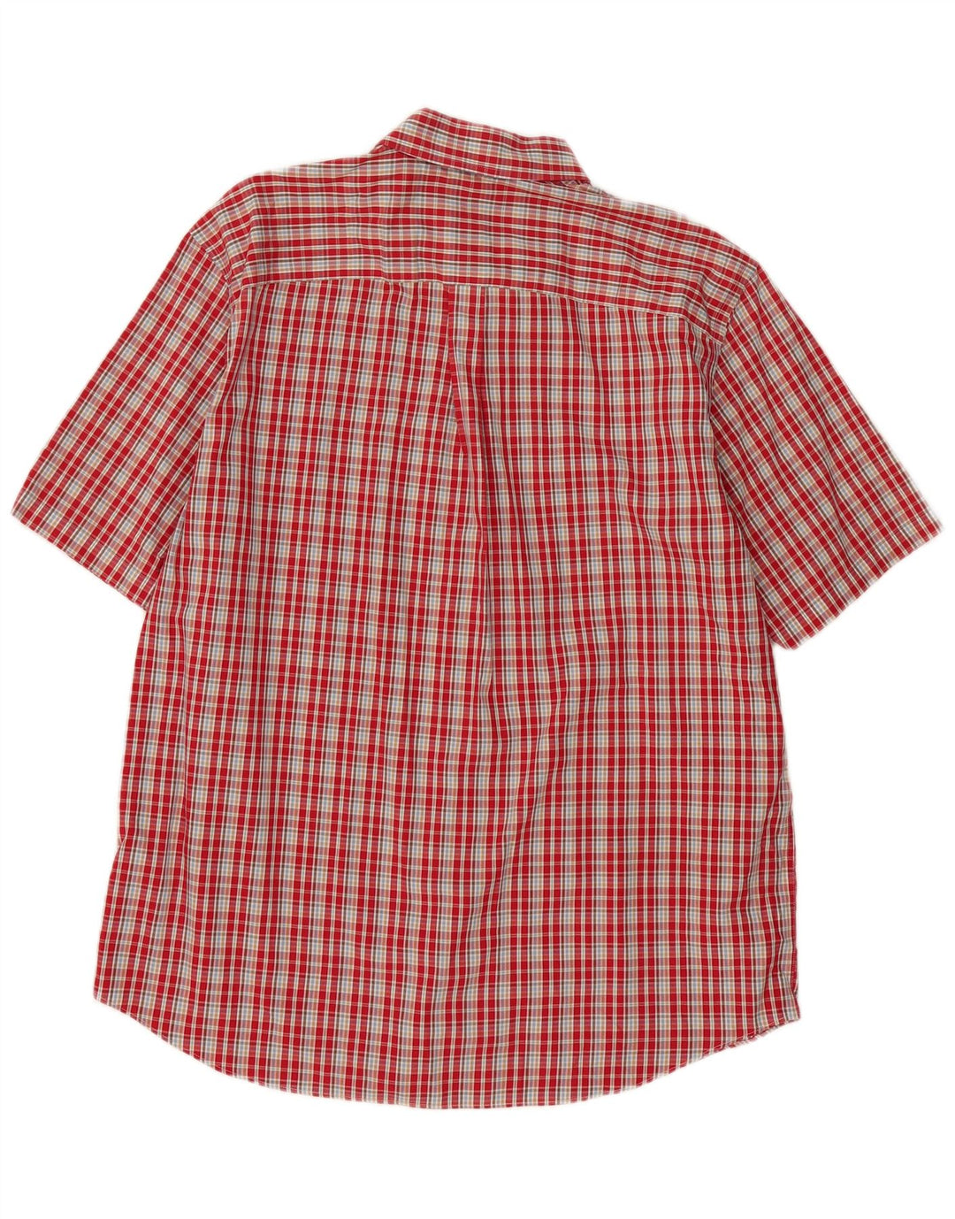 Eddie Bauer Mens Wrinkle Resistant Short Sleeve Shirt Large Red Check