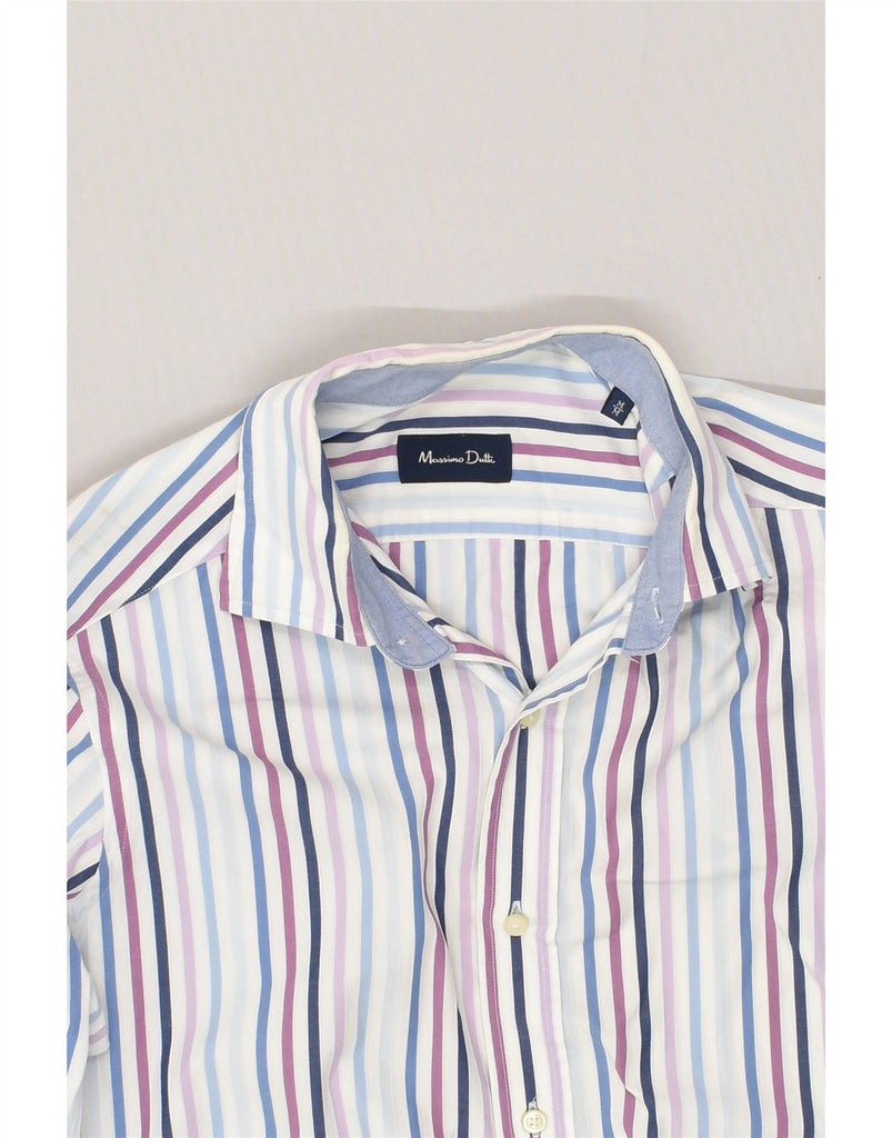 MASSIMO DUTTI Mens Shirt Medium Multicoloured Striped Cotton | Vintage Massimo Dutti | Thrift | Second-Hand Massimo Dutti | Used Clothing | Messina Hembry 