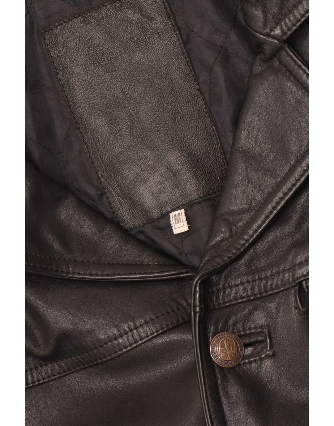 Vintage Mens Leather Jacket UK 38 Medium Black