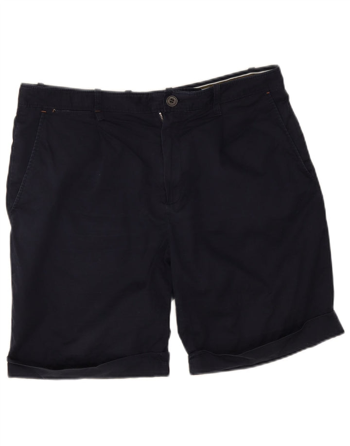 Zara Mens Chino Shorts EU 42 Large W32 Navy Blue Cotton