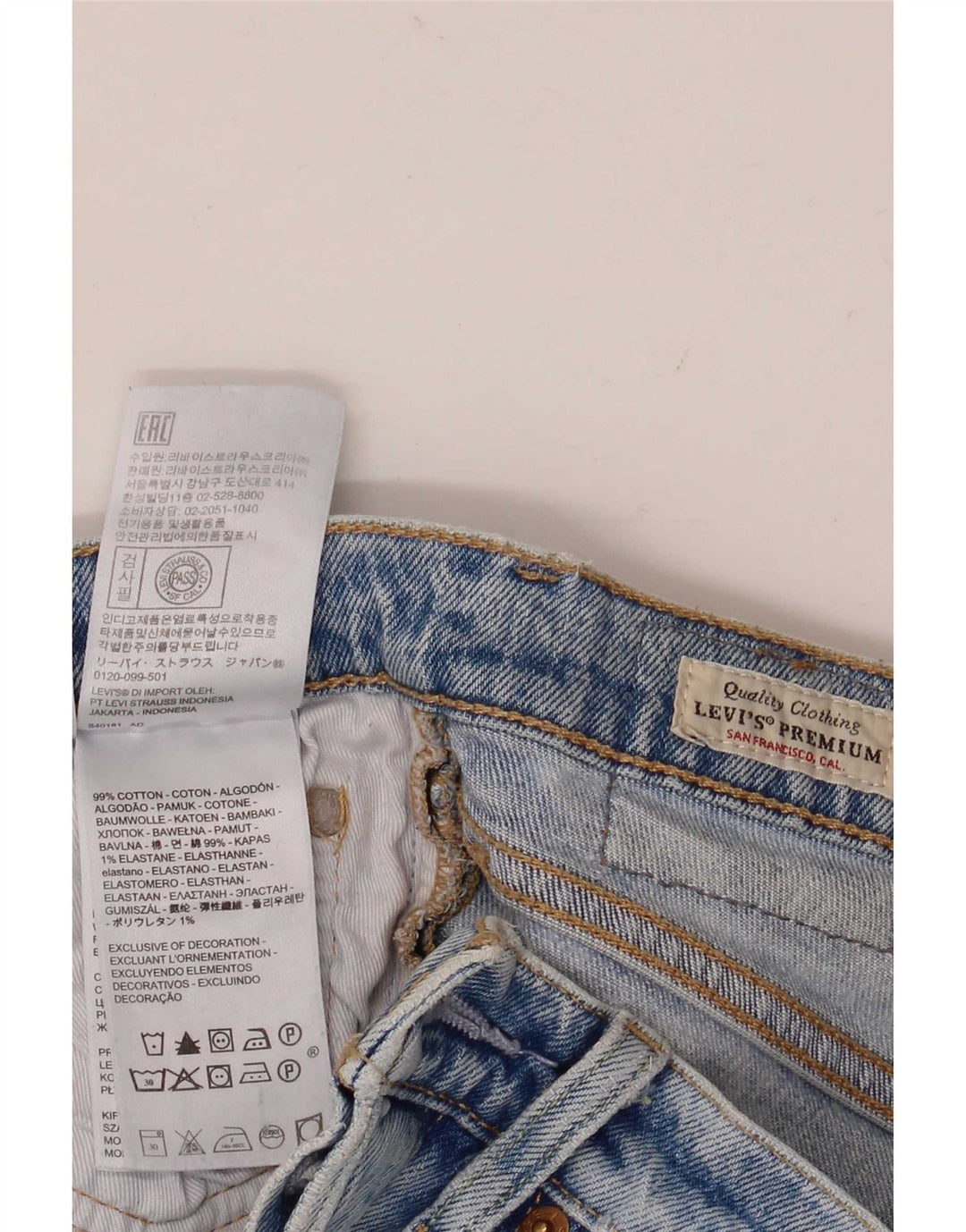 Levi's Womens Slim Jeans W25 L30 Blue Cotton