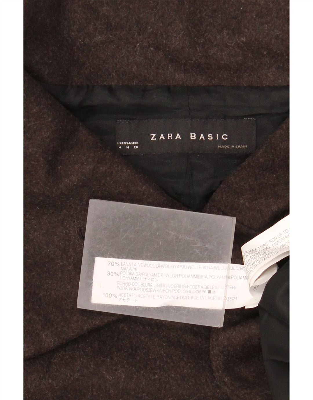 Zara Womens Bomber Jacket UK 14 Medium Brown Wool